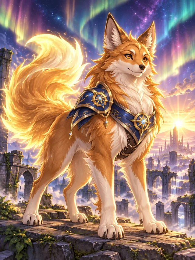 Ember, an original SIX33 Kingdom Companion in luminous adventure armour